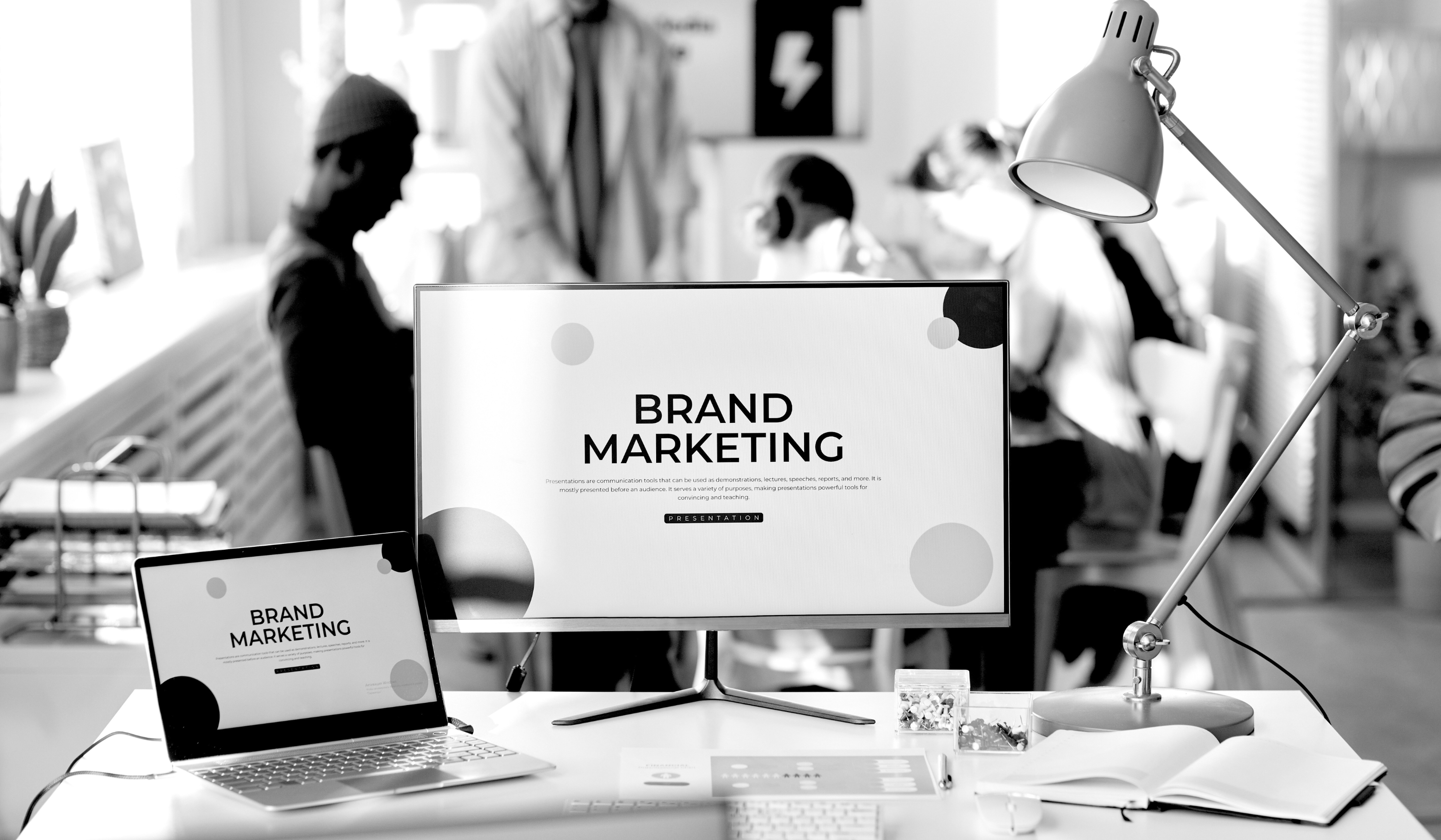 Illustration of a startup founder choosing between building a brand foundation and running lead generation campaigns